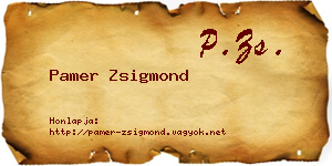 Pamer Zsigmond névjegykártya